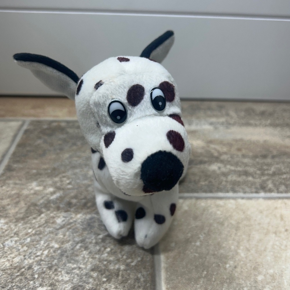 Vintage Imperial Toy Corp Dalmatian Plush Spotted Dog Bean Bag Toy 6 inch